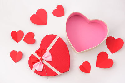 Close-up of heart shape against white background