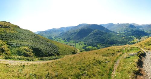 Scenic view of landscape against clear sky