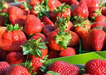 Full frame shot of strawberries