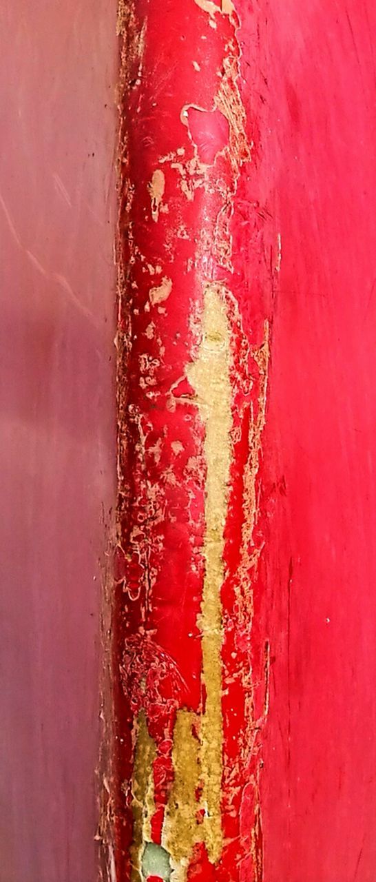 red, full frame, backgrounds, wall - building feature, close-up, pink color, damaged, dirty, splash, peeling, red color, vibrant color, weathered, peeling off, no people