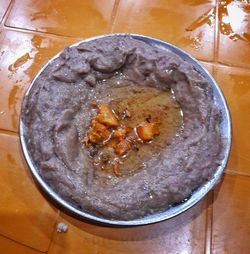 Close-up of meat on table