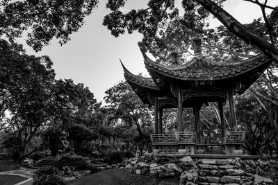 Low angle view of traditional building against sky