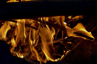 Close-up of bonfire