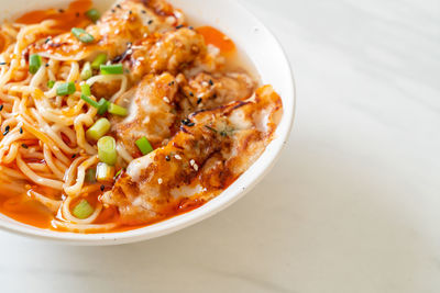 Close-up of food in bowl on table