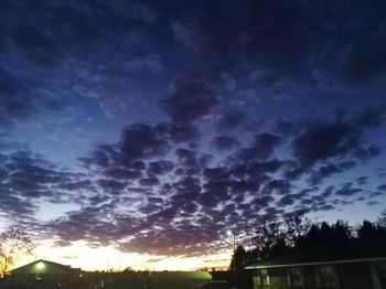 Low angle view of silhouette building against sky during sunset