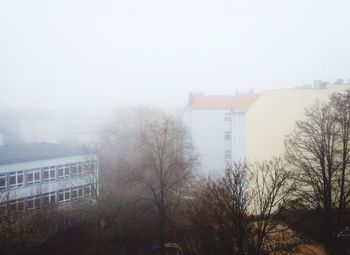 Built structure in foggy weather