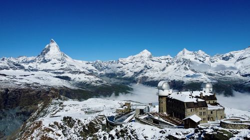 Panoramic matterhorn view from top of gornergrat