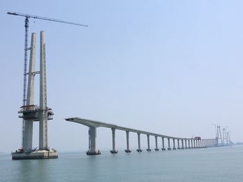 Low angle view of bridge against clear sky