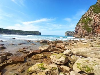 Scenic view of beach against sky