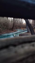 Surface level of river against sky