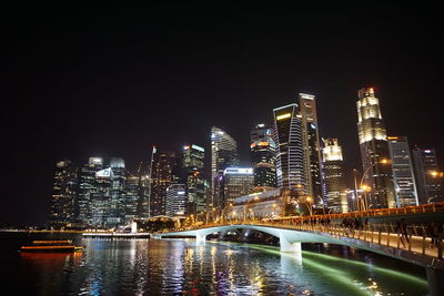 Illuminated city at night