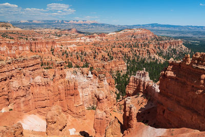 Aerial view of rock formations