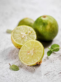 Close-up of fruits on table