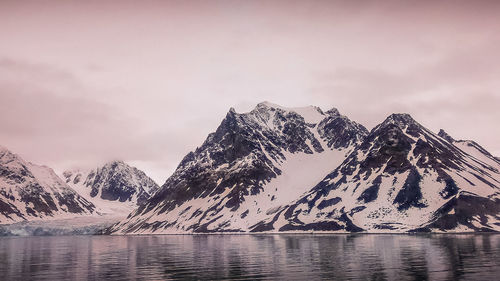 Scenic view of frozen lake against sky