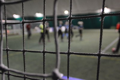 Close-up of soccer goal