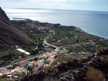 High angle view of sea against sky