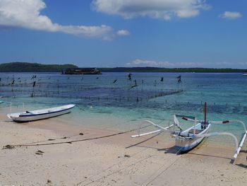 Boats in calm sea