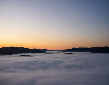 Scenic view of dramatic sky during sunset