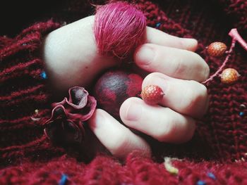 Close-up high angle view of hands