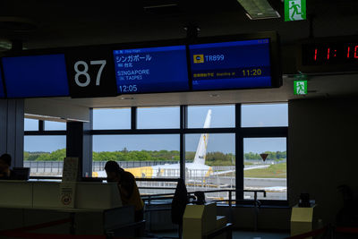 View of bus stop at airport