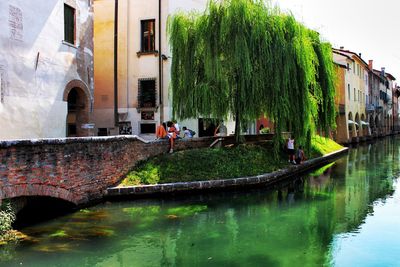 Reflection of buildings in water