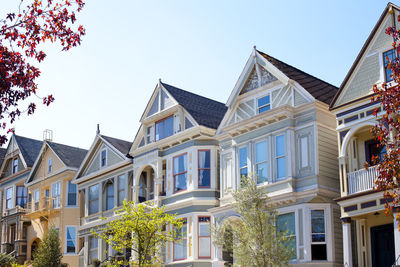 Low angle view of buildings against sky