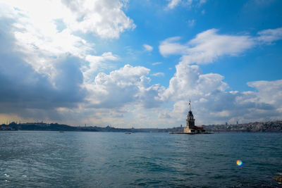 View of sea against cloudy sky