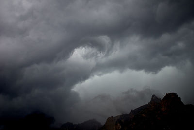 Low angle view of storm clouds in sky