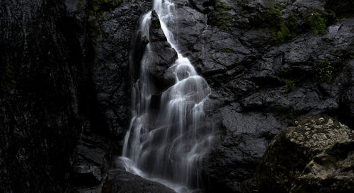Low angle view of waterfall