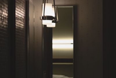 Illuminated lamp in corridor