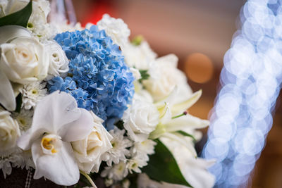 Close-up of white rose bouquet