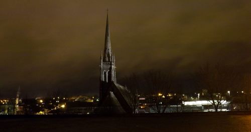 Illuminated built structure at night