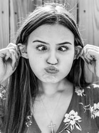 Close-up portrait of a beautiful young woman