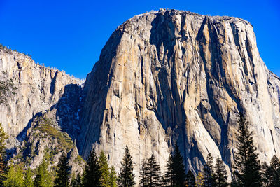 Scenic view of rocky mountains against clear sky