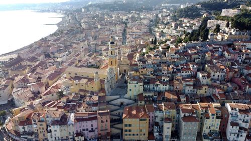 High angle shot of townscape