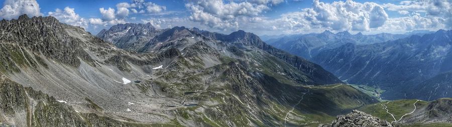 Scenic view of mountains against sky