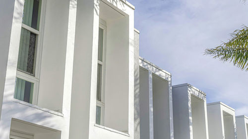 Low angle view of modern building against sky