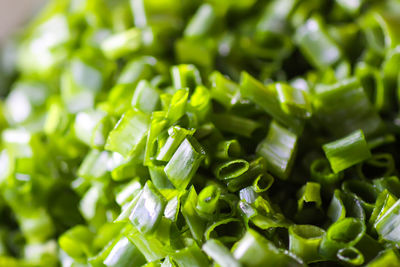 Wresh green onions sliced for cooking