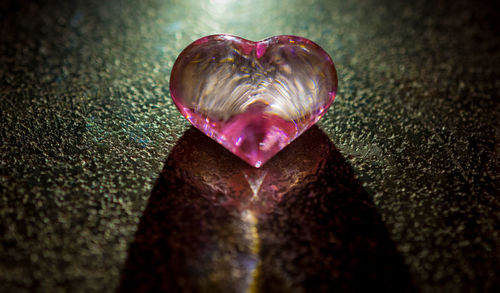 High angle view of heart shape on table