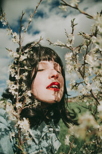 Close-up portrait of young woman