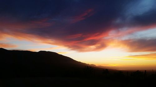 Scenic view of landscape against sky during sunset