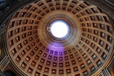 Low angle view of skylight in building