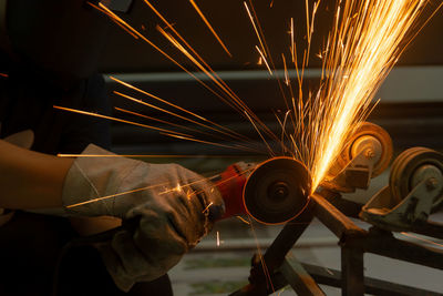 Low angle view of man working