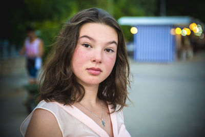 Close-up portrait of young woman