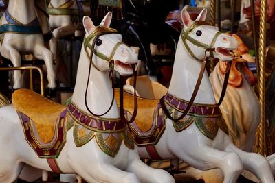 Close-up of carousel in amusement park