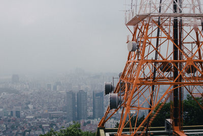 Panoramic view of buildings in city against sky