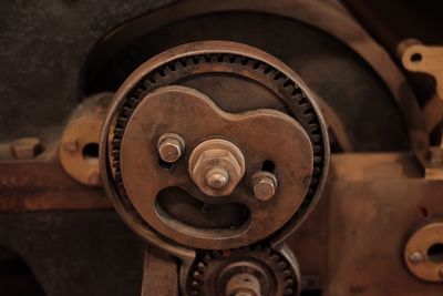 Close-up of rusty machine part