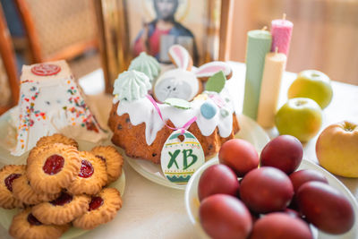 Close-up of food on table