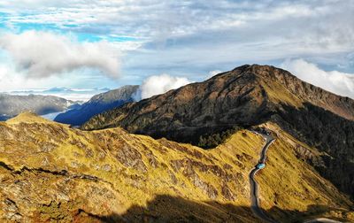 Scenic view of mountains against sky