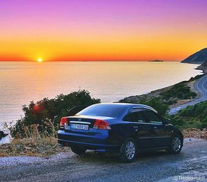 Scenic view of sunset over sea